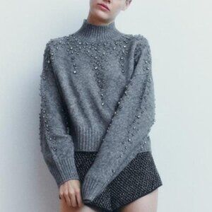 New with tags! Zara Rhinestone sweater - Size Small